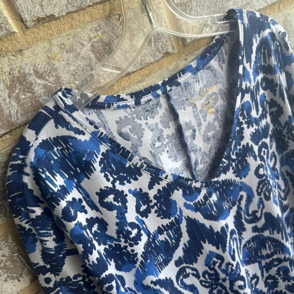Lilly Pulitzer Cori Navy Beach 3/4 Sleeve V-Neck Dress Women's Size XS - Picture 5 of 7